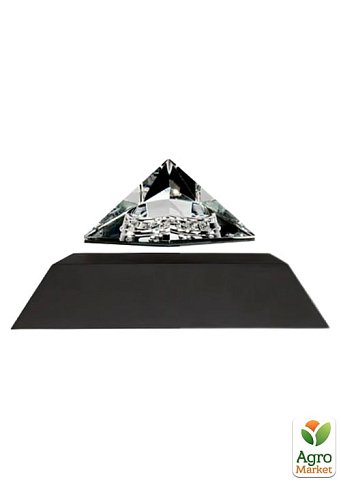 Левитирующая пирамида FLYTE, черная основа, хрустальная пирамида, встроенная лампа (01-PY-BIG-V1-0) 
