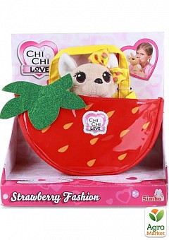 Собачка Chi Chi Love "Чихуахуа Фэшн. Фруктовая мода. Клубника" с сумочкой, 18 см, 5+ Simba Toys2