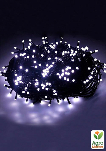 Гірлянда чорний шнур 100 LED білих ламп 7м  (RV-100W)