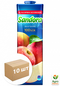 Сок яблочный ТМ "Sandora" 1л упаковка 10шт1