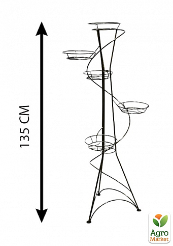Подставка "Башня-спираль" на 5 вазонов, высота 135см - фото 2