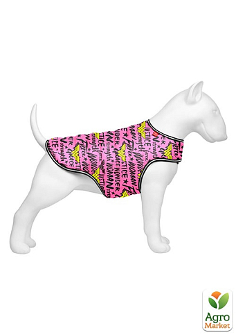Курточка-накидка для собак WAUDOG Clothes, малюнок "Диво-жінка в рожевому", M, А 37 см, B 52-62 см, С 37-46 см (504-4010) 