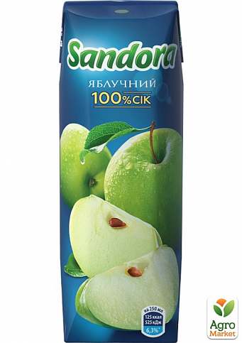 Сок яблочный ТМ "Sandora" 0,25л упаковка 15шт - фото 2