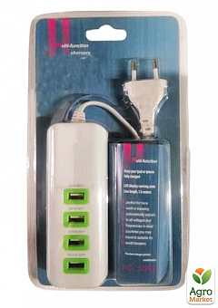 Мережевий зарядний пристрій на 4 USB порти ( 2А +1А+ 2*0,5А ) white1