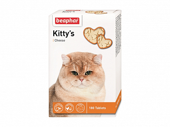 Beaphar Kitty's + Cheese Вітамінізовані ласощі для кішок з сиром, 180 табл. 145 г (1259440)