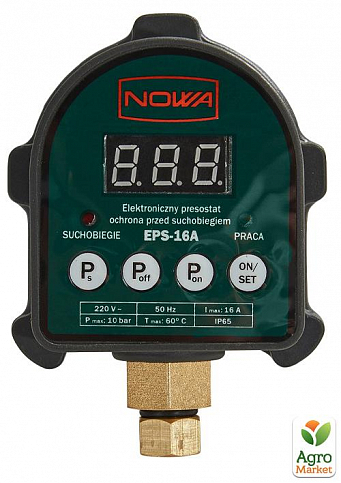 Електронне реле тиску з захистом від сухого ходу NOWA EPS-16A - фото 2