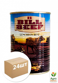 Тушенка говяжья "Luncheon beef" ТМ "Bill Beef" ж/б 400г упаковка 24шт2