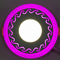 LED панель Lemanso  LM534 "Завитки" круг  3+3W розовая подсв. 350Lm 4500K 85-265V (331621)