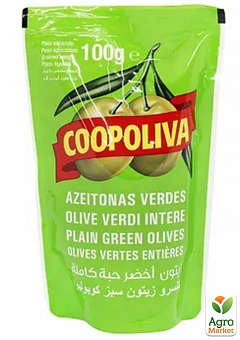 Оливки зеленые (с косточкой) дой пак ТМ "Куполива" 100г1