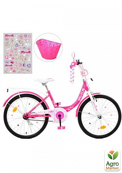 Велосипед дитячий PROF1 20д. Princess,SKD75,ліхтар,дзвінок,дзеркало,підніжка,кошик,малинова (Y2013-1)2