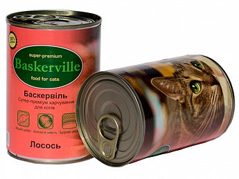 Baskerville Вологий корм для кішок з лососем 400 г (5966430)