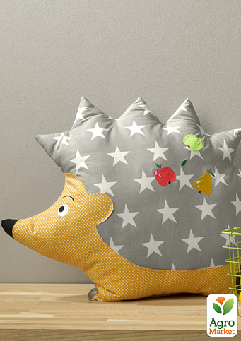 Подушка-іграшка Їжачок ТM PAPAELLA 40х60 см зірочки беж/горошок жовтий - фото 2