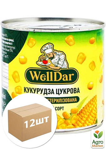 Кукуруза консервированная TM "WellDar" 425мл упаковка 12 шт