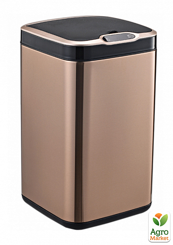 Сенсорное мусорное ведро JAH 7 л квадратное розовое золото с внутренним ведром (6369)