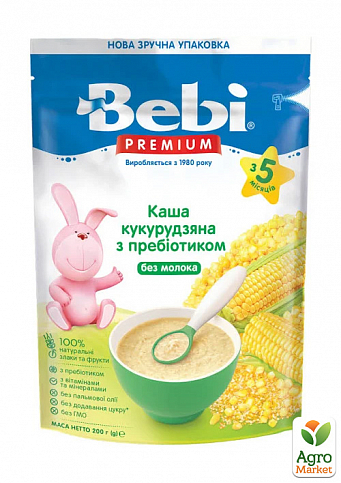 Каша безмолочная Кукурузная Bebi Premium, 200 г