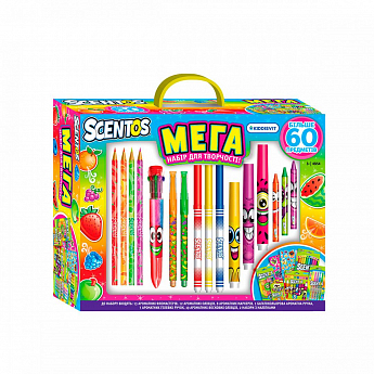 Ароматный набор для творчества - МЕГАКРЕАТИВ (фломастеры, карандаши, ручки, маркеры, наклейки) - фото 3