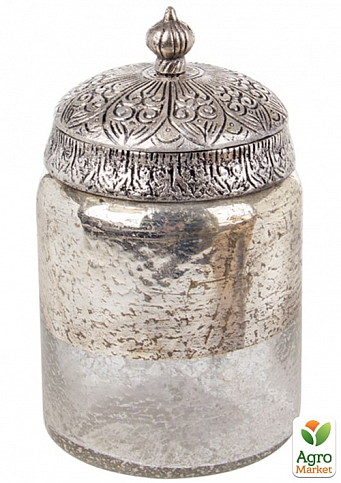 Скляна Декоративна Банка З Металевою Кришкою 17X10См Сіра (876-076)