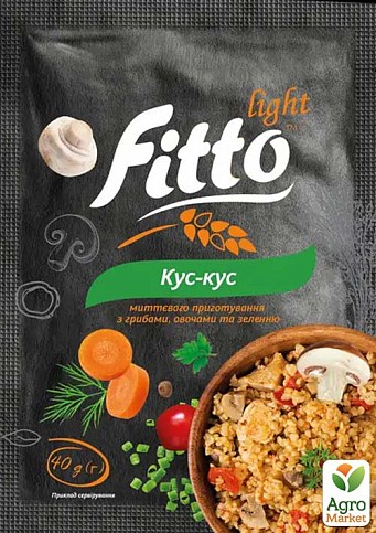 Кус-кус миттєвого приготування з грибами, овочами та зеленню ТМ "Fitto light" 40г упаковка 30 шт - фото 2