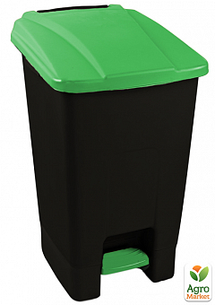 Бак для сміття з педаллю Planet 70 л чорний - зелений (10796)2
