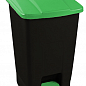 Бак для мусора с педалью Planet 70 л черный - зеленый (10796)