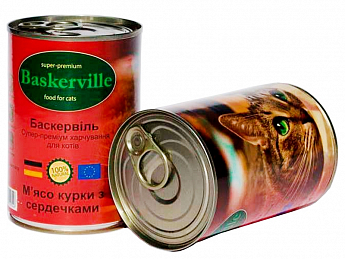 Baskerville Влажный корм для кошек с мясом курицы и сердечками  400 г (5970460)