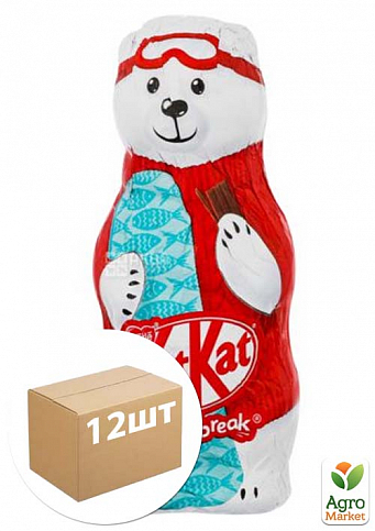 Новорічний подарунок Kit-kat (Білий ведмідь) ТМ "Nestle" 85г упаковка 12 шт
