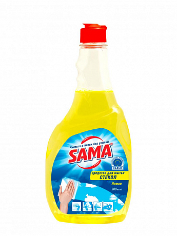 Средство для мойки стекла "SAMA" 500 мл запаска (лимон)