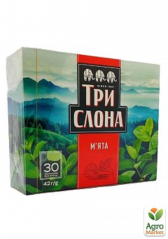 Чай трав'яний (М'ята) цейлонський ТМ "Три Слона" 30 ф/п по 1.4г2