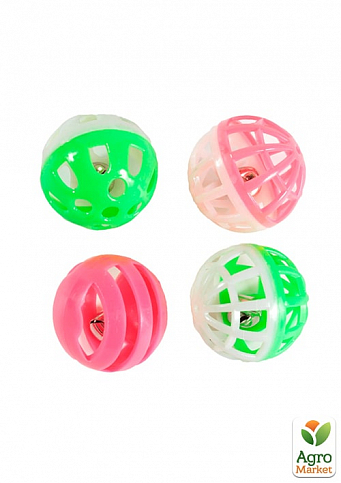 Fox Набор игрушек для кошек 4 пластиковых мячика-погремушки (1315710)