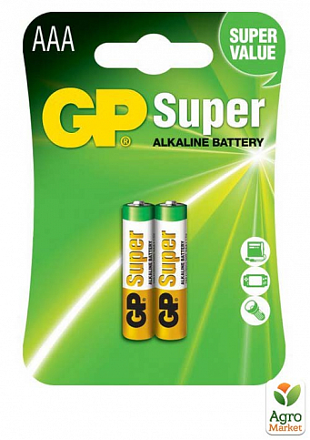 Батарейка GP Super Alkaline LR3 AAA упаковка 2 шт.