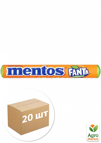 Жевательное драже Fanta (апельсин) ТМ "Ментос" 37,5г упаковка 20 шт