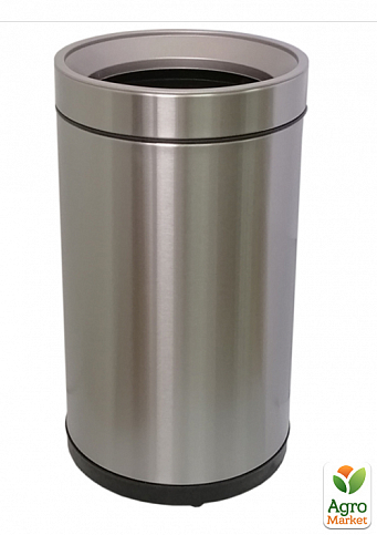Ведро для мусора JAH 15 л круглое серебряный металлик без крышки с внутренним ведром (7040)