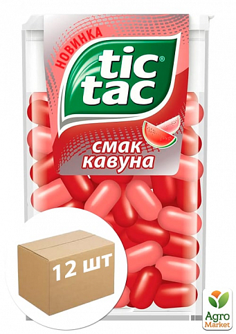 Драже зі смаком кавуна Tiс-Tac 16г упаковка 12шт