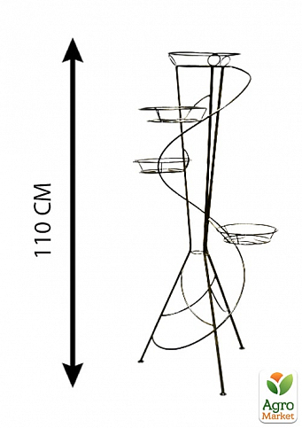 Підставка "Вежа-спіраль" на 4 вазонів, висота 110см - фото 2