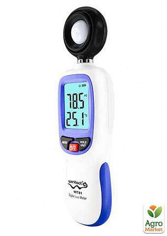 Измеритель уровня освещенности (Люксметр)+термометр  WINTACT WT81