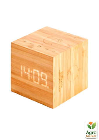 Годинник-будильник на акумуляторі Cube Gingko (Англія), бамбук (G028BO)