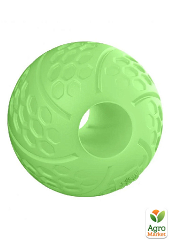 Мячик светонакопительный WAUDOG Fun с отверстием для вкусностей, 7 см (6209)