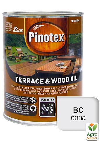 Масло для обработки дерева Pinotex Terrace & Wood Oil Бесцветный 1 л