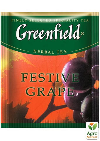 Чай Festive Grape (пакет) ТМ "Greenfield" 100 пакетиків по 2г упаковка 13 шт - фото 2