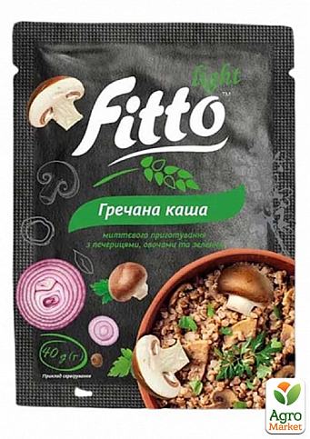 Каша гречана швидкого приготування з грибами, овочами та зеленню ТМ "Fitto light" 40г