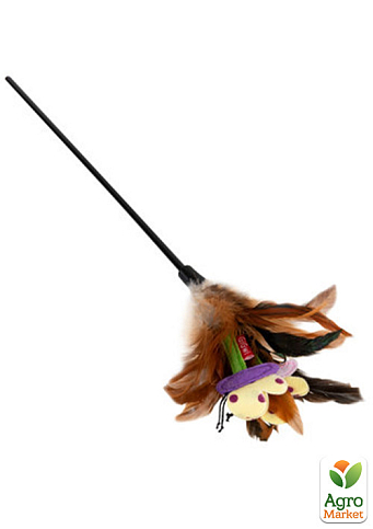 Игрушка для кошек Дразнилка с перьями на стеке GiGwi Teaser перо 55 см (75028)