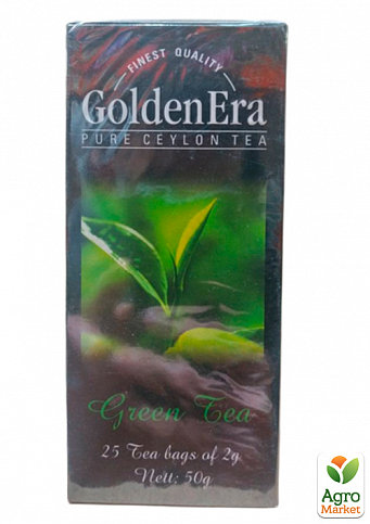 Чай зелений (пачка) ТМ "Golden Era" 25 пакетиків по 2г упаковка 6шт - фото 2