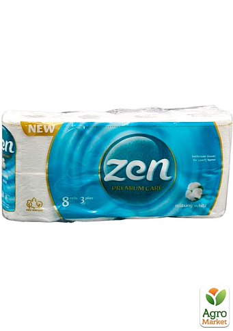 Папір туалетний Premium (Білий) ТМ "Zen" упаковка 8 шт - фото 2