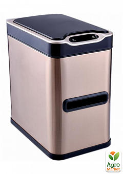 Сенсорное мусорное ведро JAH 7 л прямоугольное розовое золото с внутренним ведром (6406)1