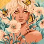 Картина за номерами - Дівчина з метеликами Ідейка KHO2542