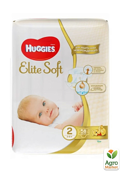 Huggies Elite Soft Размер 2 (4-6 кг), 58 шт2