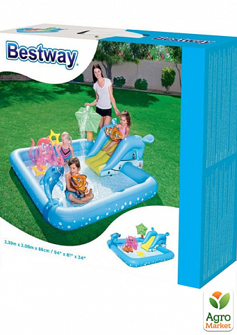 Надувний ігровий центр «Акваріум» з гіркою, з іграшками 239х206х86 см ТМ «Bestway» (53052) - фото 4