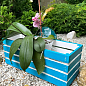 Ящик декоративный деревянный для хранения и цветов "Жиральдо" д. 44см, ш. 17см, в. 17см. (синий) цена