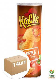 Чипсы картофельные Паприка ТМ "Kracks" 160г упаковка 14 шт1