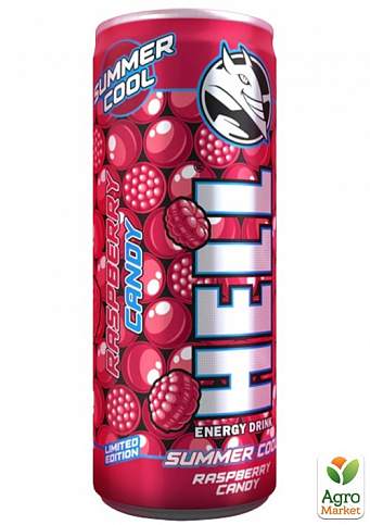 Енергетичний напій зі смаком Cool Raspberry Candy ТМ "Hell" 0.25 л упаковка 24 шт - фото 2